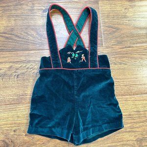 Vintage holiday lederhosen overalls